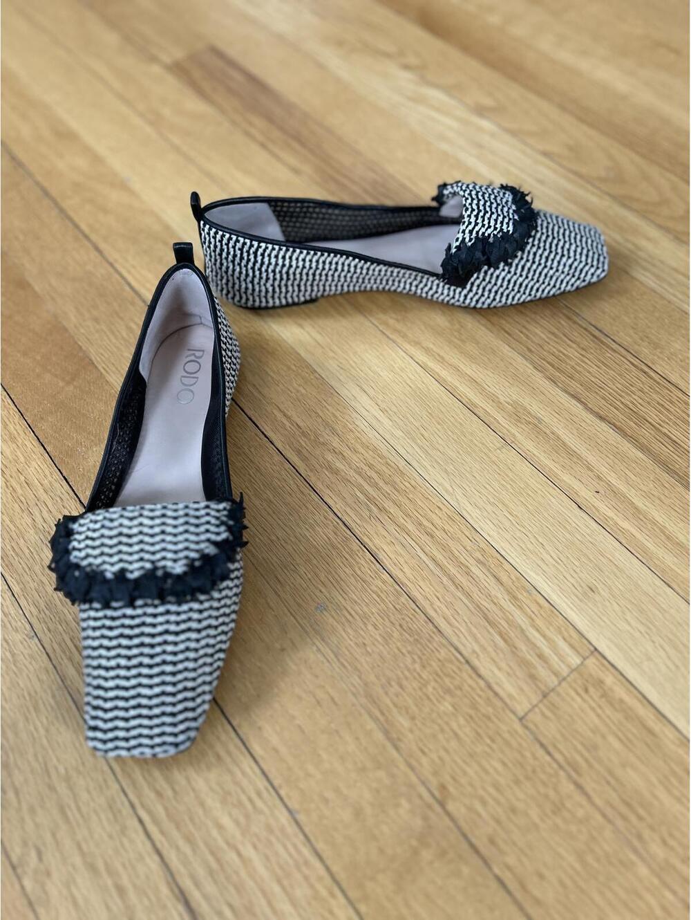RODO flat straw mesh ballet flats. Size 41. Made in Italy